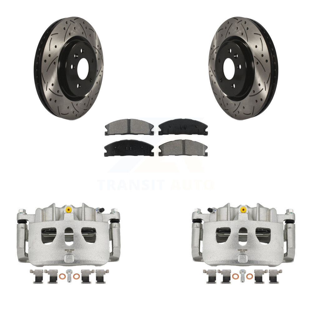 Kit de plaquettes semi-métalliques pour perceuse à étrier de frein avant, Rotors fendus, pour Ford Explore