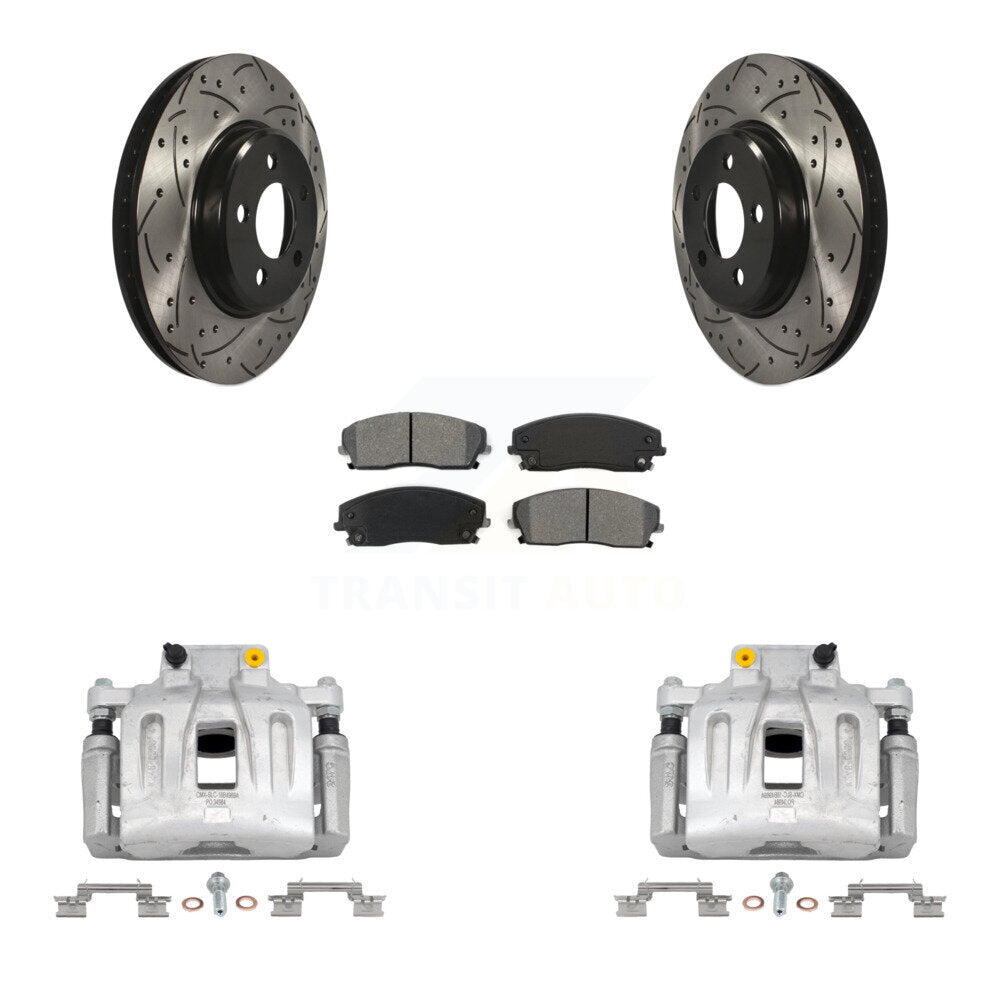 Kit de plaquettes semi-métalliques de Rotor de fente de foret d'étrier de manteau de frein avant pour Chrysler 30