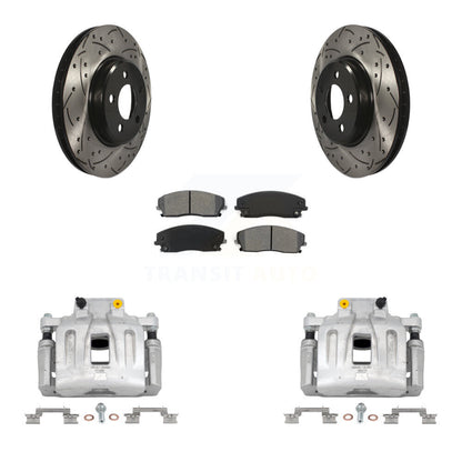 Kit de plaquettes semi-métalliques de Rotor de fente de foret d'étrier de manteau de frein avant pour Chrysler 30