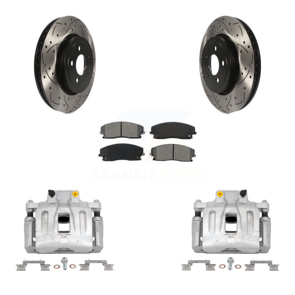 Kit de plaquettes semi-métalliques pour perceuse à étrier de frein avant, Rotors fendus, pour Dodge Charge
