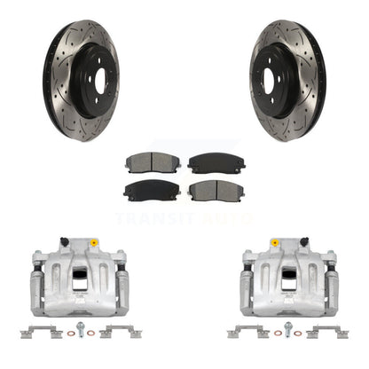 Kit de plaquettes semi-métalliques pour perceuse à étrier de frein avant, Rotors fendus, pour Dodge Charge
