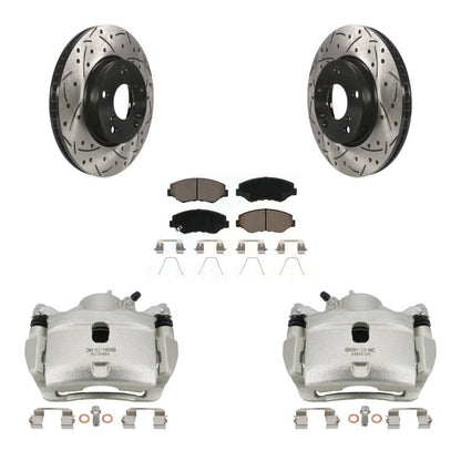 Kit de plaquettes en céramique pour Honda Civi, étrier enduit de frein à disque avant, fente de perçage, Rotor