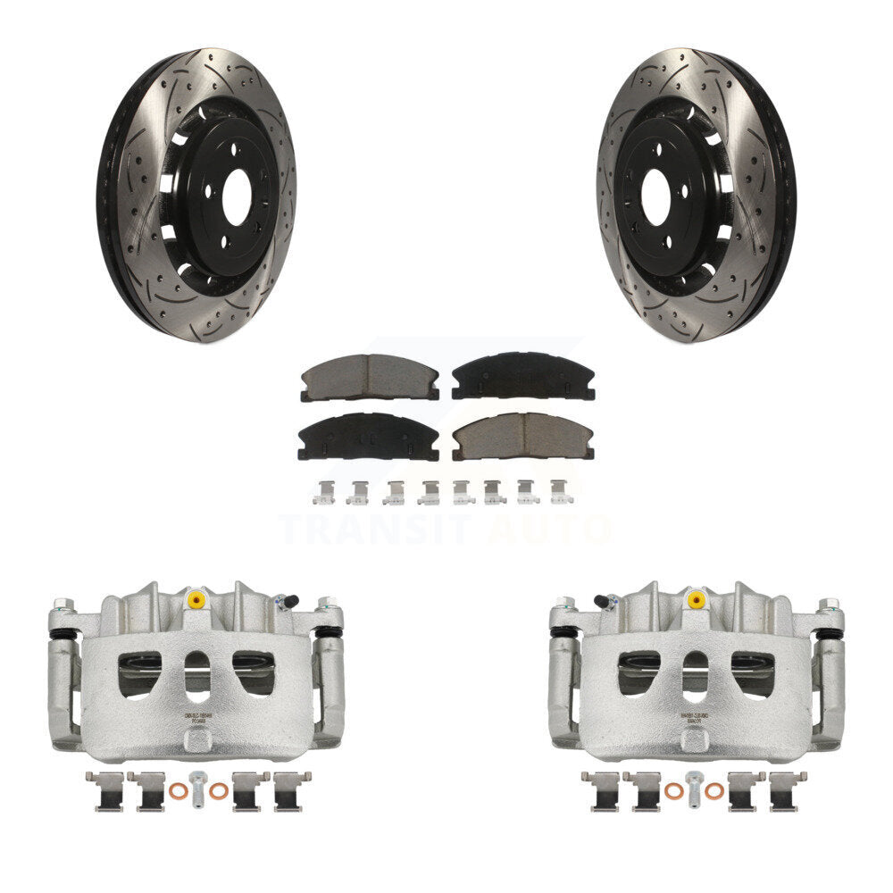 Kit de plaquettes en céramique pour étrier de frein avant, Rotors à fentes, pour Ford Explorer Flex MK