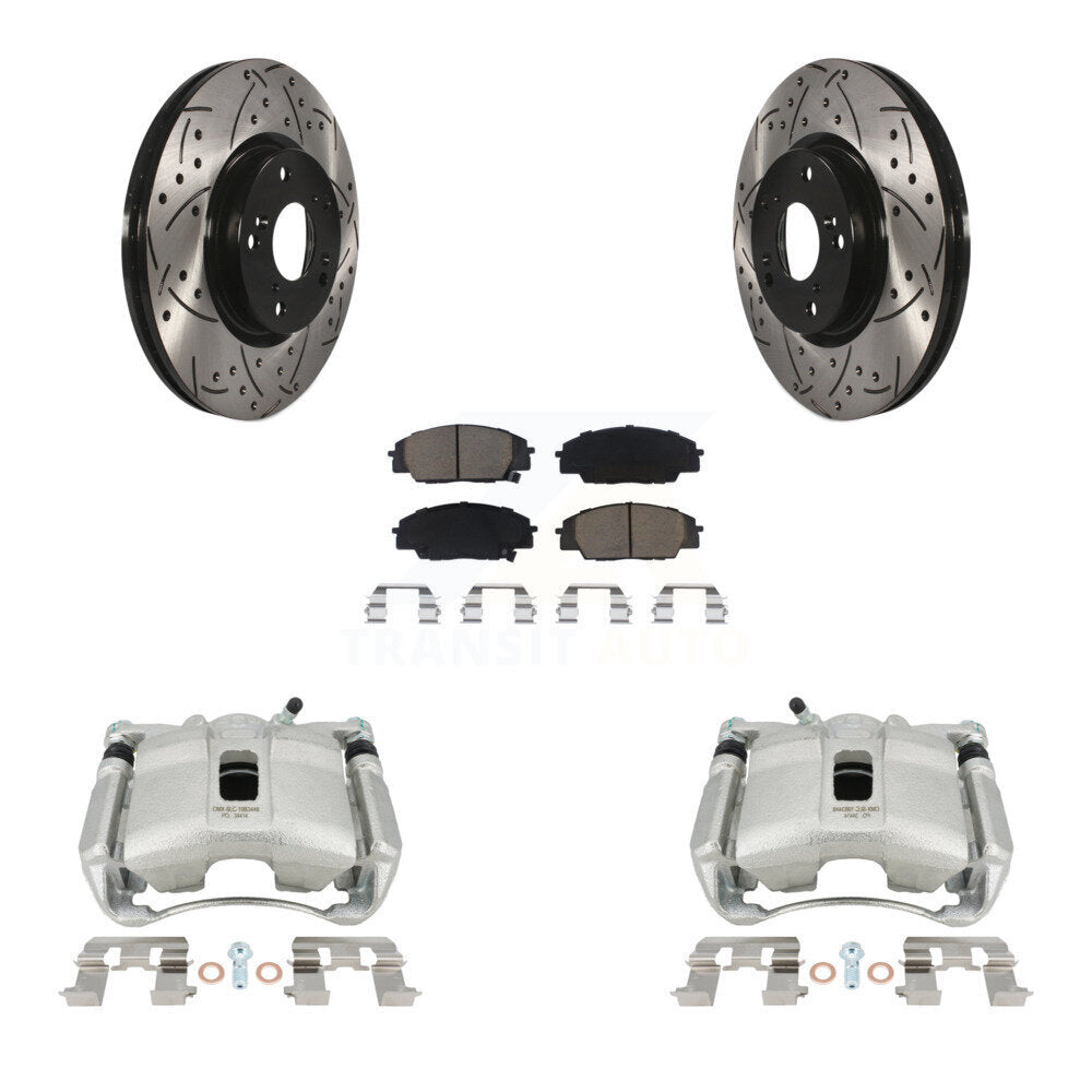 Kit de plaquettes en céramique pour étrier de frein avant, Rotors à fentes, pour Acura CSX type 07-10