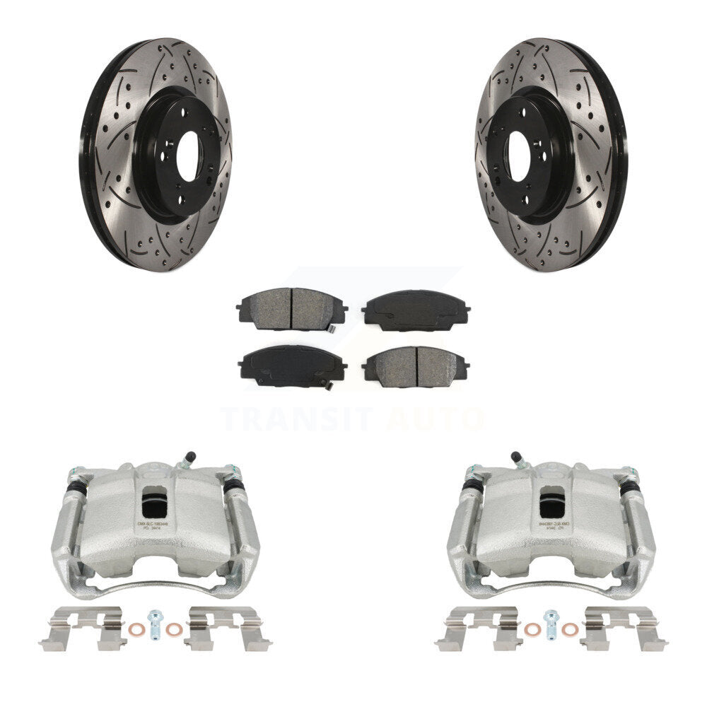Kit de plaquettes semi-métalliques de Rotors de fente d'étrier de frein avant pour le type Acura CSX-