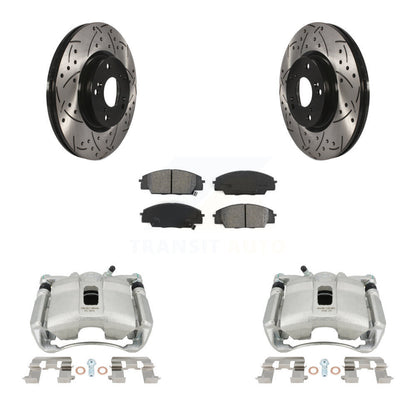 Kit de plaquettes semi-métalliques de Rotors de fente d'étrier de frein avant pour le type Acura CSX-