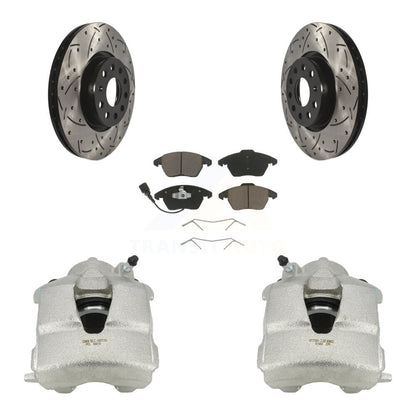 Kit de plaquettes en céramique de Rotor de fente de foret d'étrier enduit de frein avant pour Volkswagen Jett