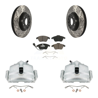 Kit de plaquettes en céramique pour étrier de frein avant, Rotor à fente, pour Volkswagen Jetta Beetl