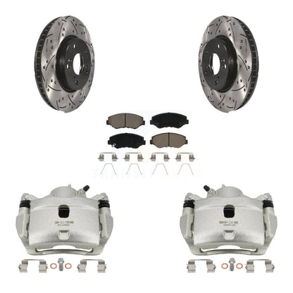Kit de plaquettes en céramique pour Honda Civi, étrier enduit de frein à disque avant, fente de perçage, Rotor