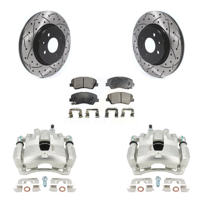 Kit de plaquettes semi-métalliques pour étrier de frein avant, Rotors à fentes, pour Kia Rio LX/E 17