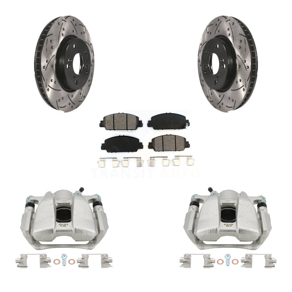 Kit de plaquettes semi-métalliques de Rotor de fente de foret d'étrier de manteau de frein avant pour Honda Accor