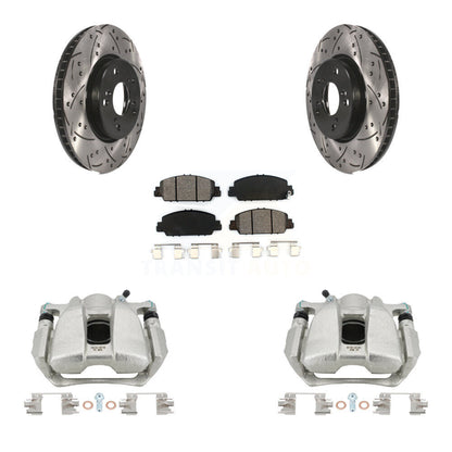 Kit de plaquettes semi-métalliques de Rotor de fente de foret d'étrier de manteau de frein avant pour Honda Accor