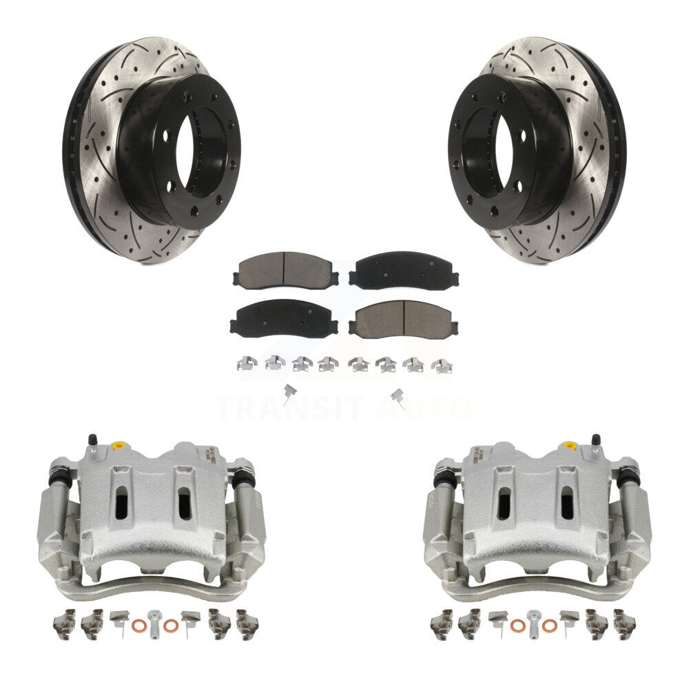 Kit de plaquettes en céramique pour étrier de frein avant, Rotor à fente percé, pour Ford F-250 Super Dut