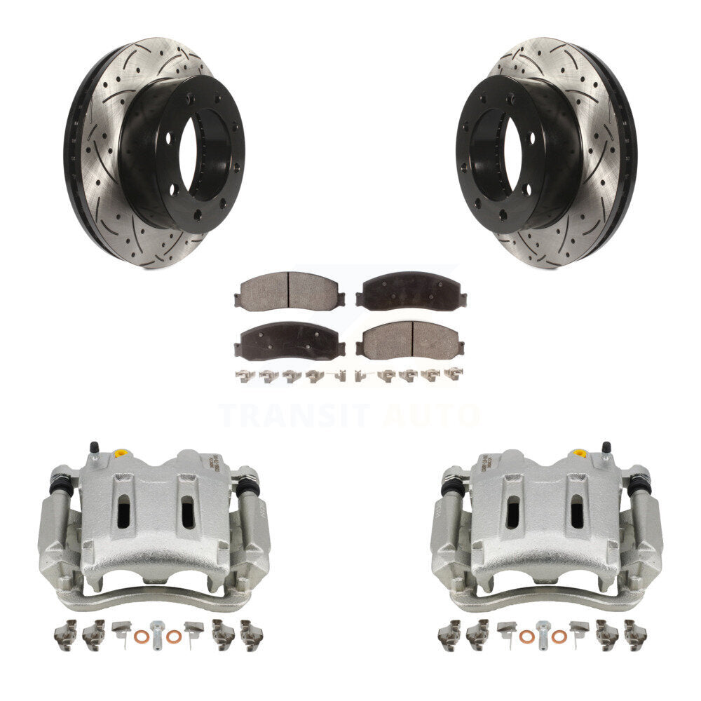 Kit de plaquettes en céramique pour étrier de frein avant, Rotor à fente percé, pour Ford F-250 Super Dut