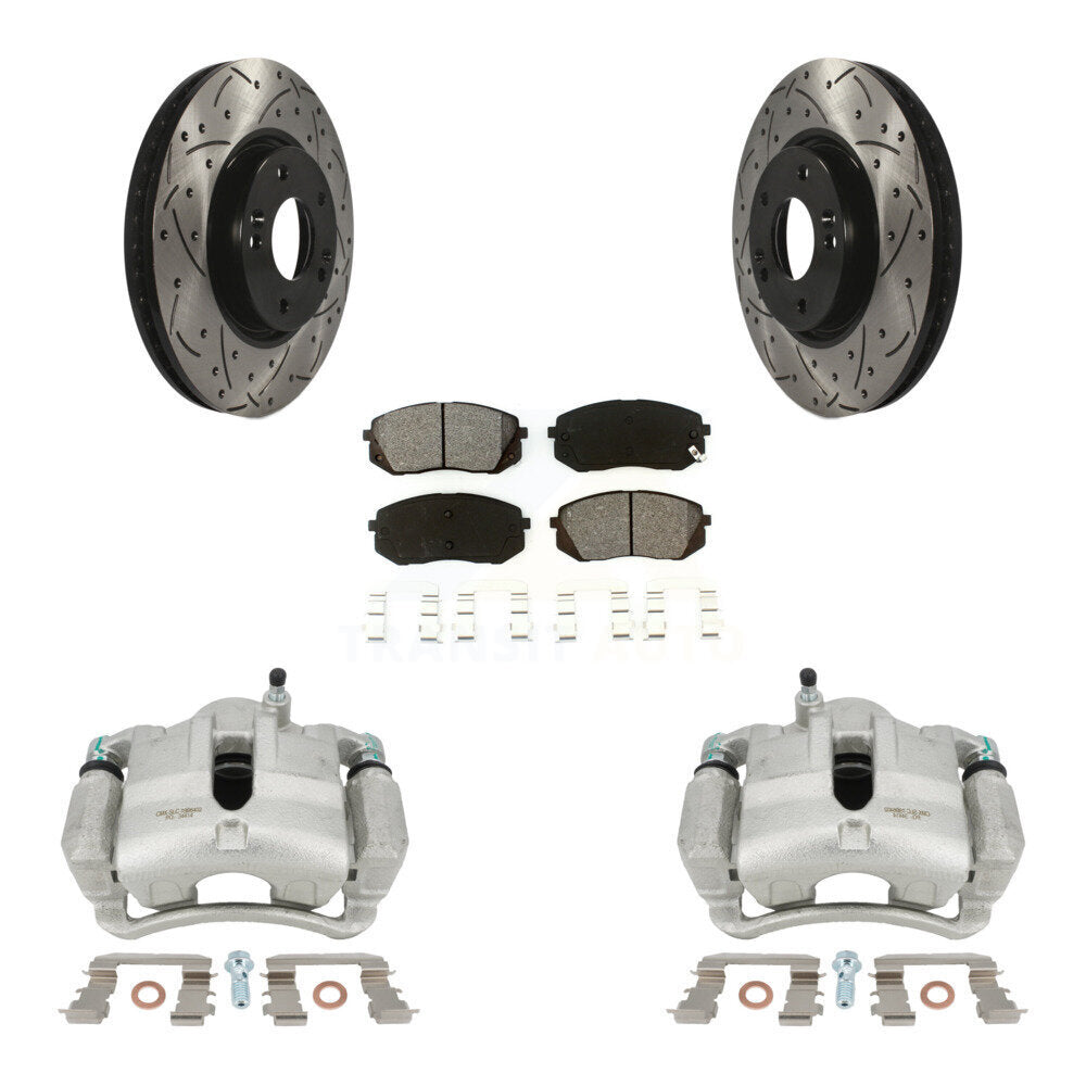Kit de plaquettes semi-métalliques pour perceuse à étrier de frein avant, Rotor fendu, pour Hyundai Tucso