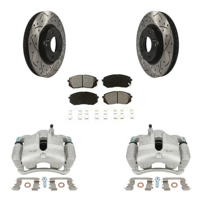 Kit de plaquettes semi-métalliques pour perceuse à étrier de frein avant, Rotor fendu, pour Hyundai Tucso