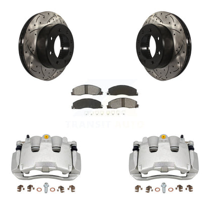 Kit de plaquettes semi-métalliques de Rotor à fente percé d'étrier enduit de frein avant pour Ram 150