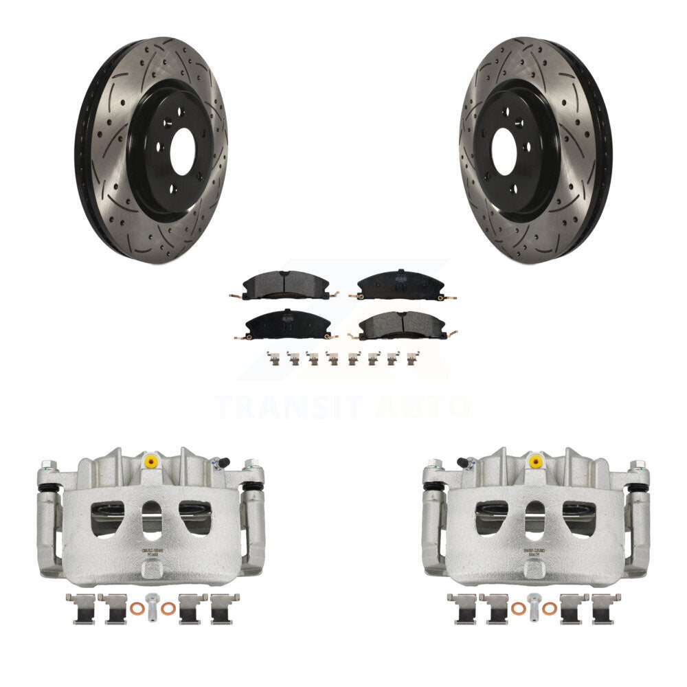 Kit de plaquettes semi-métalliques pour perceuse à étrier de frein avant, Rotors fendus, pour Ford Explore