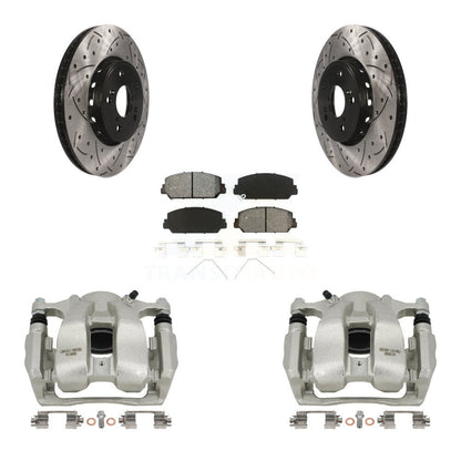 Kit de plaquettes semi-métalliques pour étrier de frein avant, Rotor à fente percé, pour Acura RD 16-18