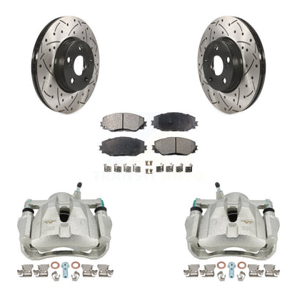 Kit de plaquettes semi-métalliques de Rotor de fente de forage d'étrier de frein avant pour Toyota Corolla x