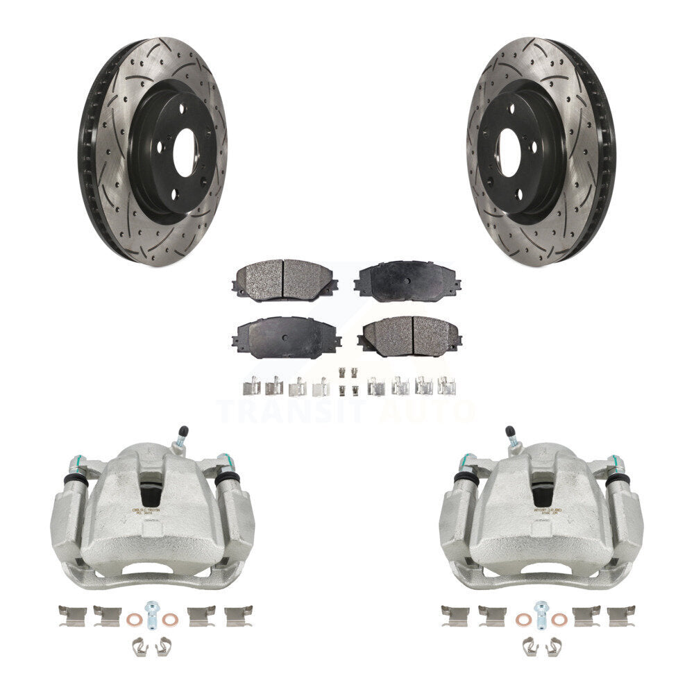 Kit de plaquettes en céramique de Rotor de fente de foret d'étrier de frein avant pour Toyota RAV4 Matrix Vib