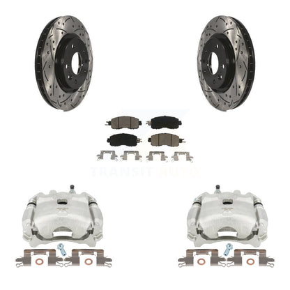 Kit de plaquettes en céramique pour Nissan LEA, étrier enduit de frein à disque avant, fente de perçage, Rotor