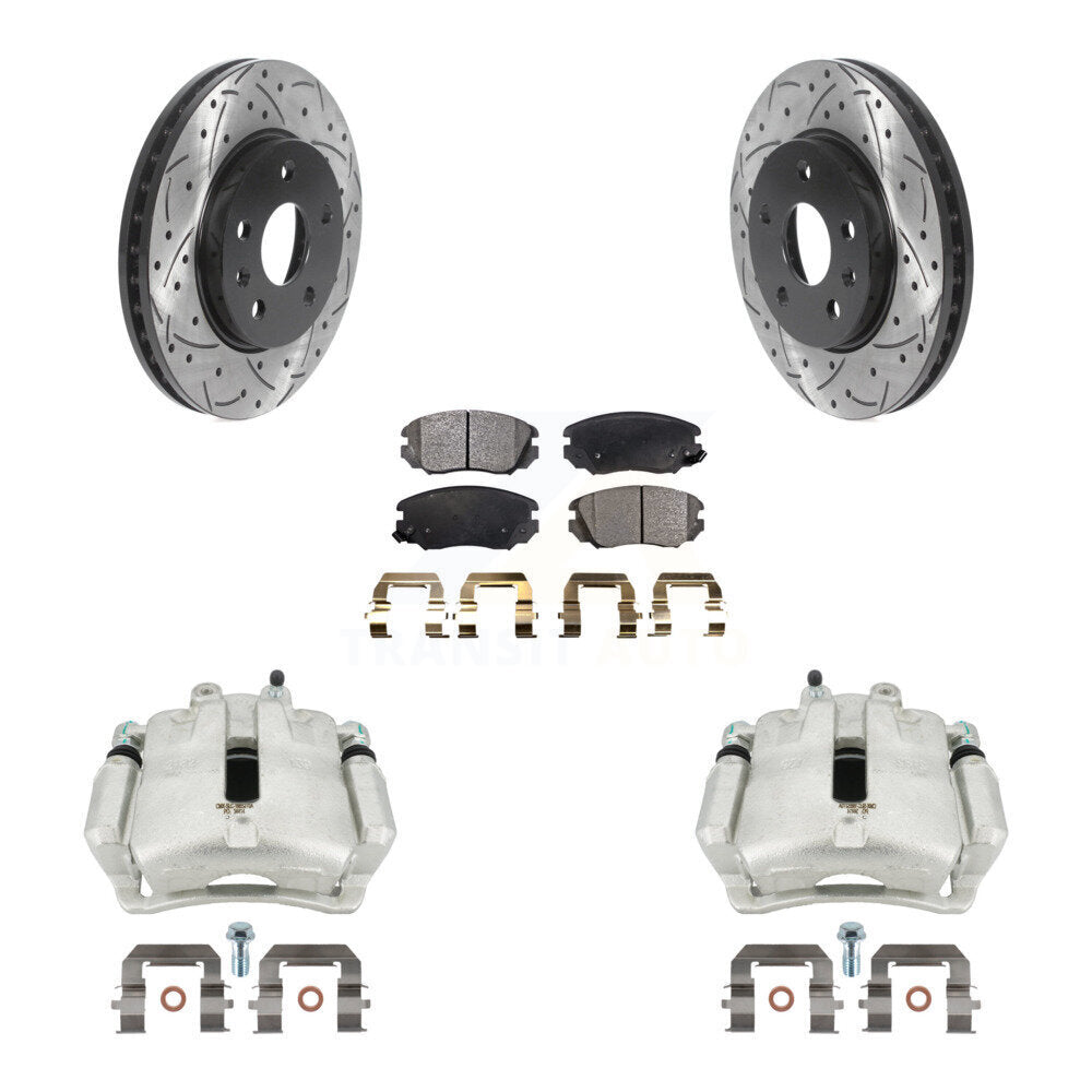 Kit de plaquettes semi-métalliques de Rotors de fente d'étrier de frein avant pour Chevrolet Malib