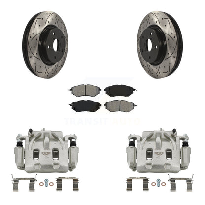 Kit de plaquettes semi-métalliques de Rotor de fente de forage d'étrier de frein avant pour Subaru Outback B