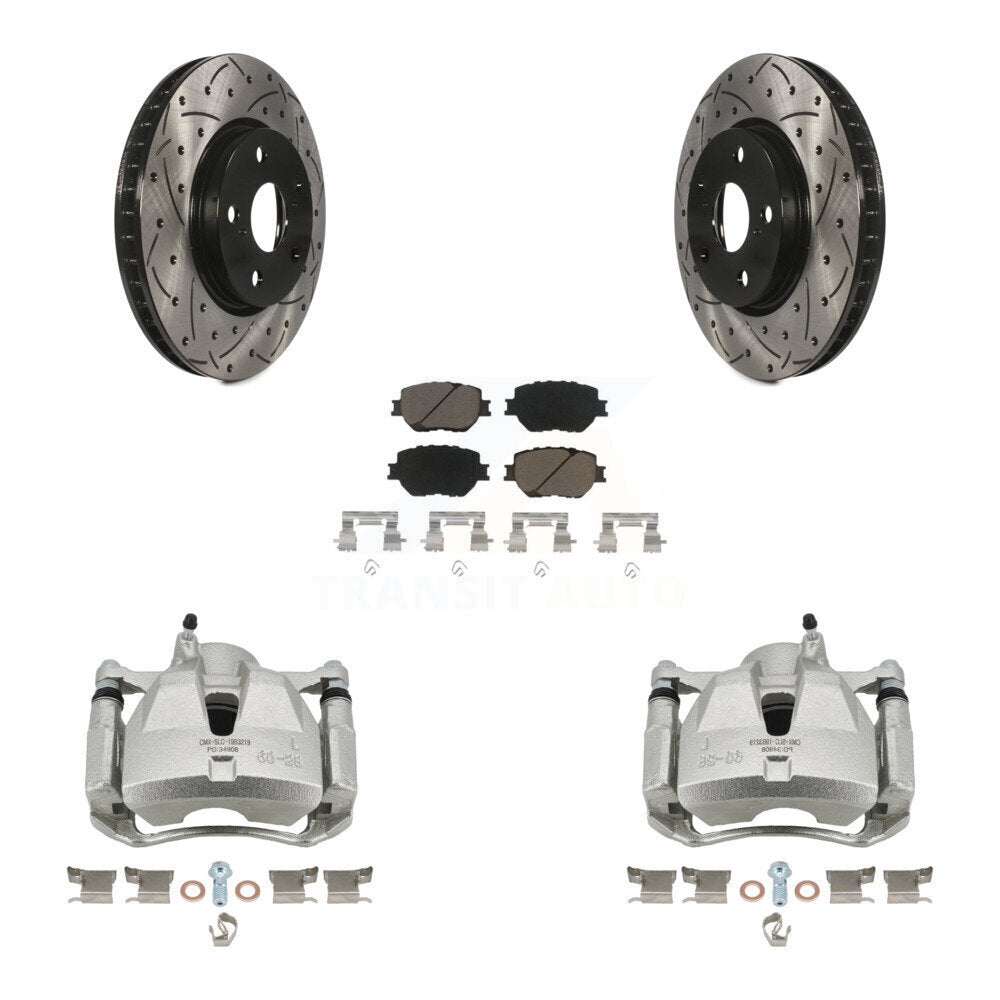Kit de plaquettes en céramique pour Lexus IS25, étrier enduit de frein à disque avant, fente de perçage, Rotor