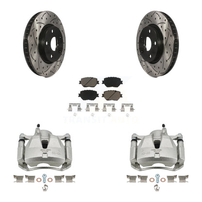 Kit de plaquettes en céramique pour Lexus IS25, étrier enduit de frein à disque avant, fente de perçage, Rotor