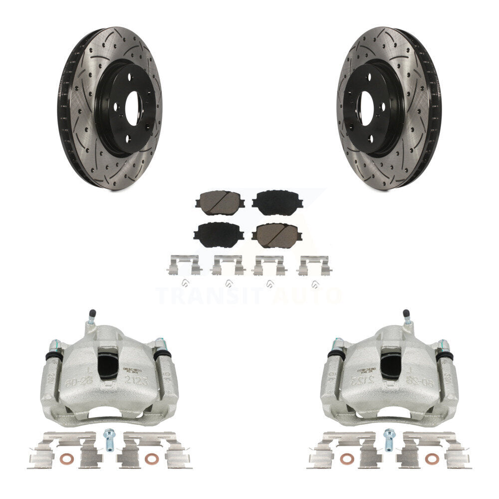 Kit de plaquettes en céramique pour Lexus IS25, étrier enduit de frein à disque avant, fente de perçage, Rotor
