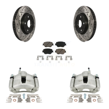 Kit de plaquettes en céramique pour Lexus IS25, étrier enduit de frein à disque avant, fente de perçage, Rotor