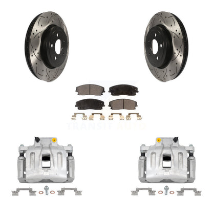 Kit de plaquettes semi-métalliques pour perceuse à étrier de frein avant, Rotors fendus, pour Dodge Charge