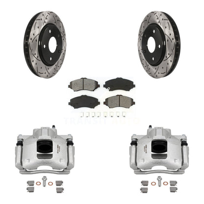 Kit de plaquettes semi-métalliques pour étrier de frein avant, Rotors à fentes, pour Dodge Grand Tow