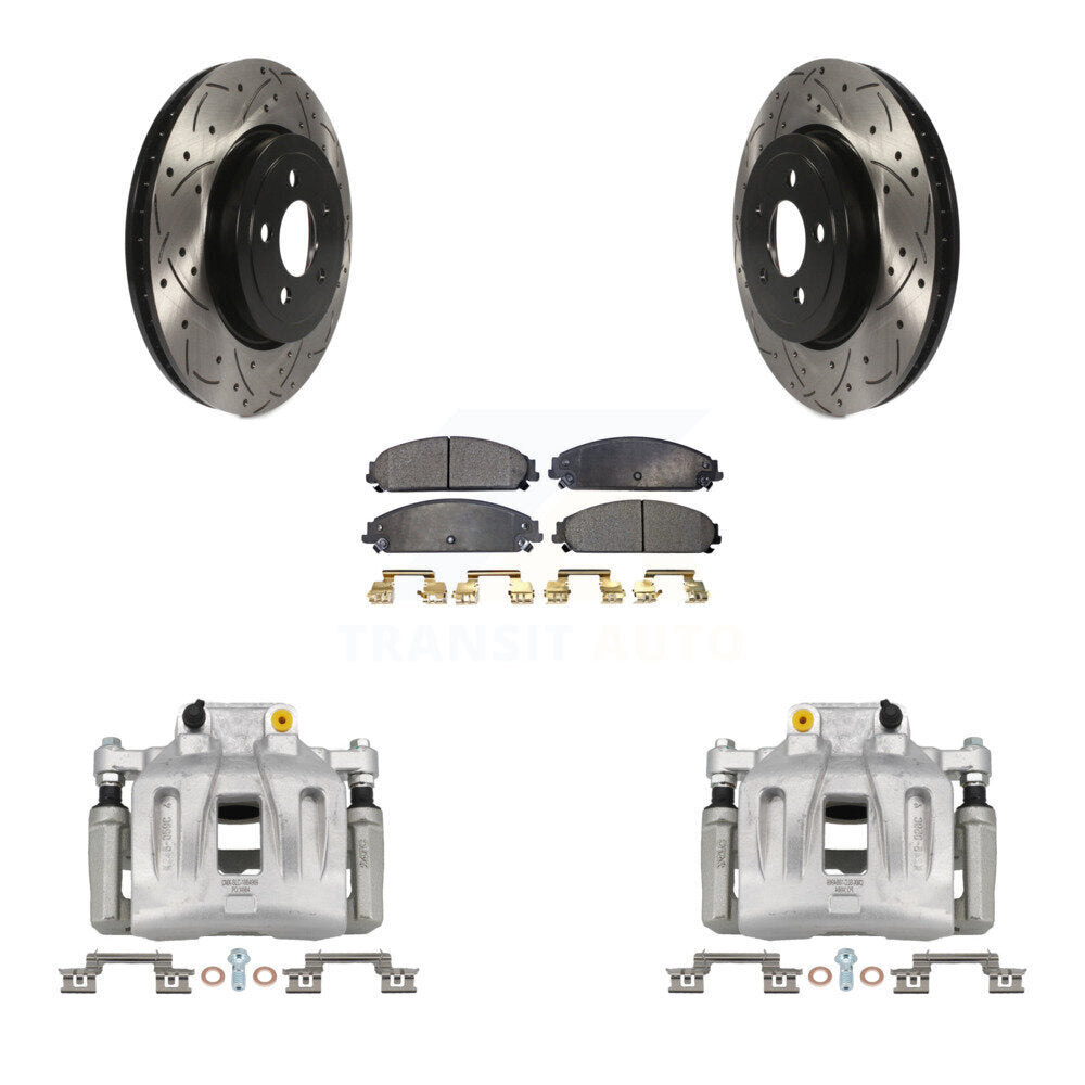 Kit de plaquettes semi-métalliques de Rotor de fente de foret d'étrier de manteau de frein avant pour Chrysler 30