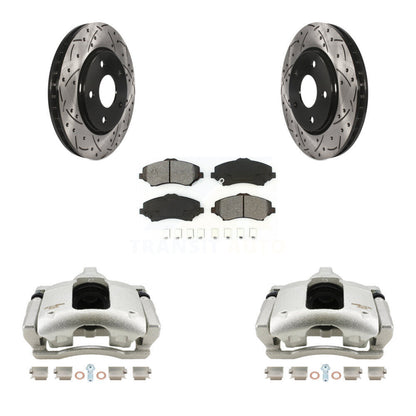 Kit de plaquettes semi-métalliques pour perceuse à étrier de frein avant, Rotors fendus, pour Dodge Journe