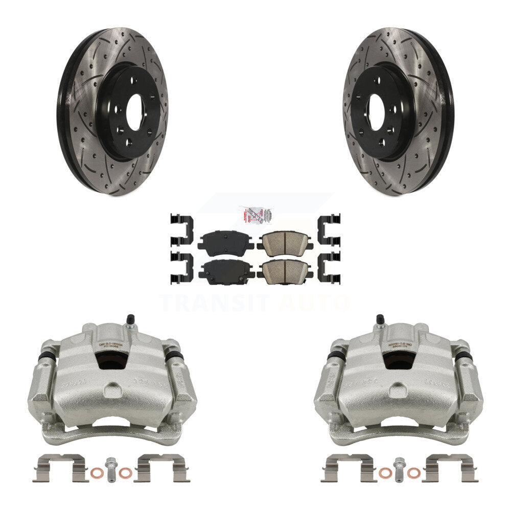 Kit de plaquettes en céramique de Rotor de fente de foret d'étrier de frein avant pour Chevrolet Cruze Bolt E