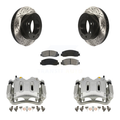 Kit de plaquettes semi-métalliques pour étrier de frein avant, Rotors à fentes, pour Ford F-350 Supe