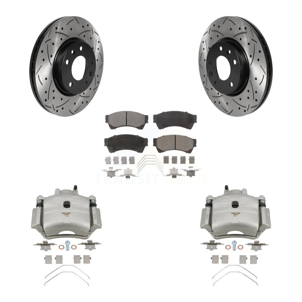 Kit de plaquettes semi-métalliques de Rotor de fente de foret d'étrier de frein avant pour Ford Fusion Mazd