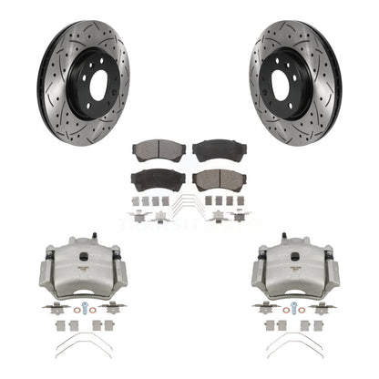 Kit de plaquettes semi-métalliques de Rotor de fente de foret d'étrier de frein avant pour Ford Fusion Mazd