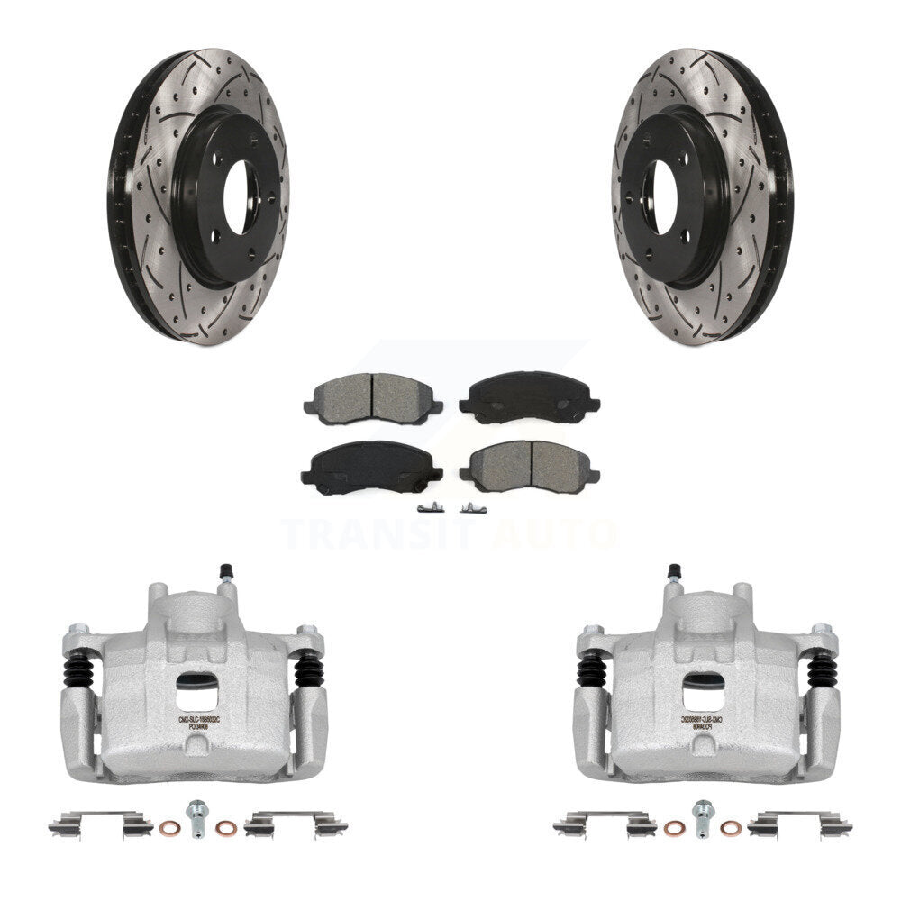 Kit de plaquettes semi-métalliques de Rotor de fente de foret d'étrier de frein avant pour Mitsubishi Lance