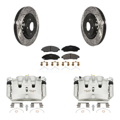 Kit de plaquettes semi-métalliques de Rotor de fente de forage d'étrier de frein avant pour Honda Pilot Acur
