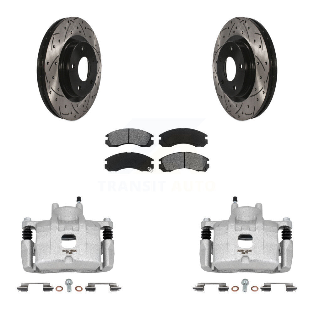 Kit de plaquettes semi-métalliques de Rotor de fente de foret d'étrier de frein avant pour Mitsubishi Lance