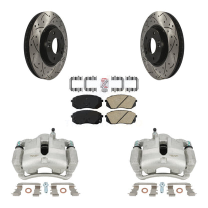 Kit de plaquettes en céramique de Rotor de fente de foret d'étrier de manteau de frein avant pour Hyundai Tucson Ki