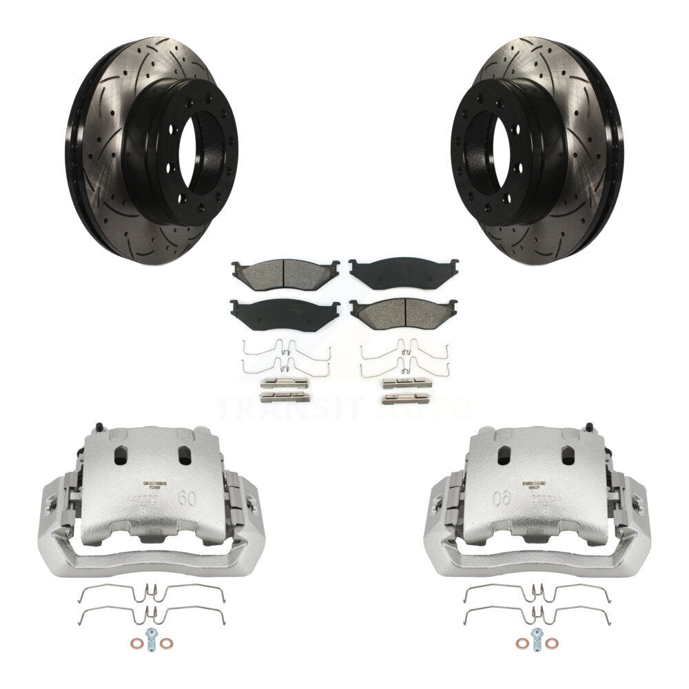 Kit de plaquettes semi-métalliques pour étrier de frein avant, Rotors à fentes, pour Ford F-450 Supe