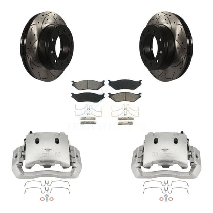 Kit de plaquettes semi-métalliques pour étrier de frein avant, Rotors à fentes, pour Ford F-450 Supe
