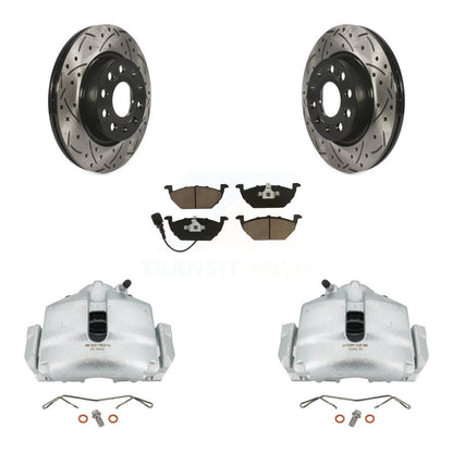 Kit de plaquettes en céramique de Rotor de fente de foret d'étrier enduit de frein avant pour Volkswagen Jett