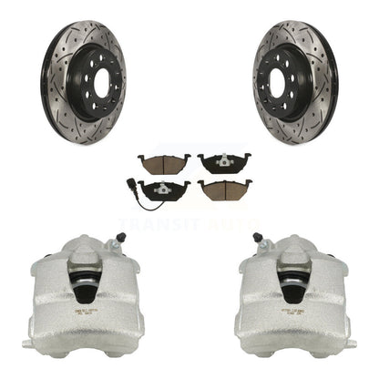 Kit de plaquettes en céramique de Rotor de fente de foret d'étrier enduit de frein avant pour Volkswagen Jett