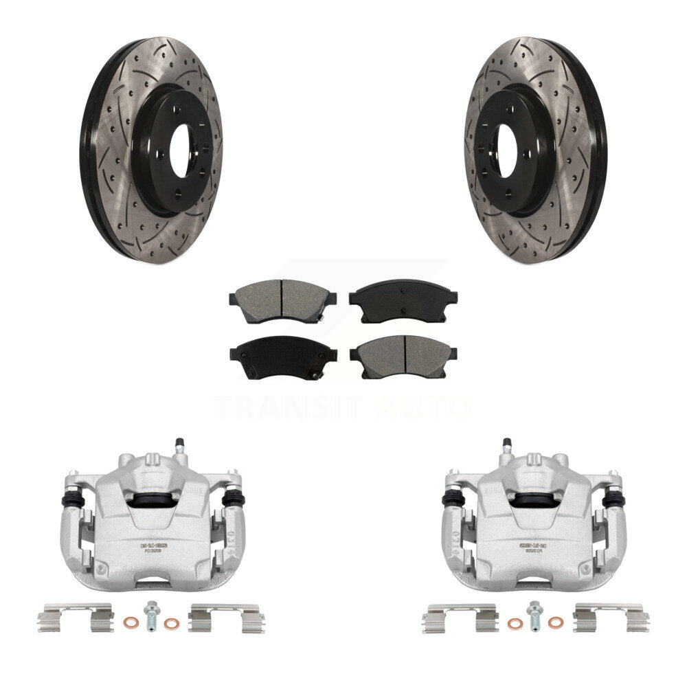 Kit de plaquettes semi-métalliques de Rotor de fente de foret d'étrier de manteau de frein avant pour Buick Veran