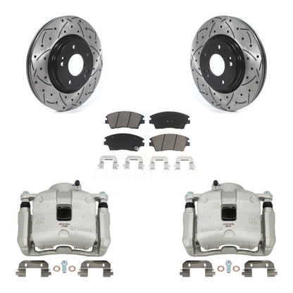 Kit de plaquettes en céramique de Rotor de fente de foret d'étrier de manteau de frein avant pour Hyundai Tucson Ki
